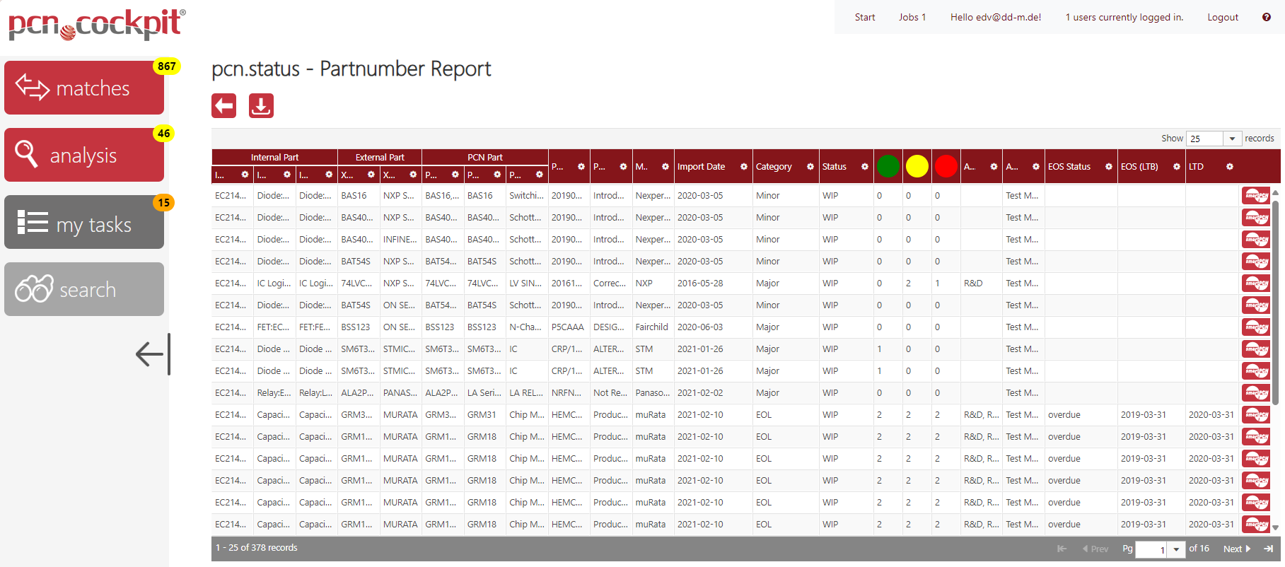 Status-Report-Partnumber